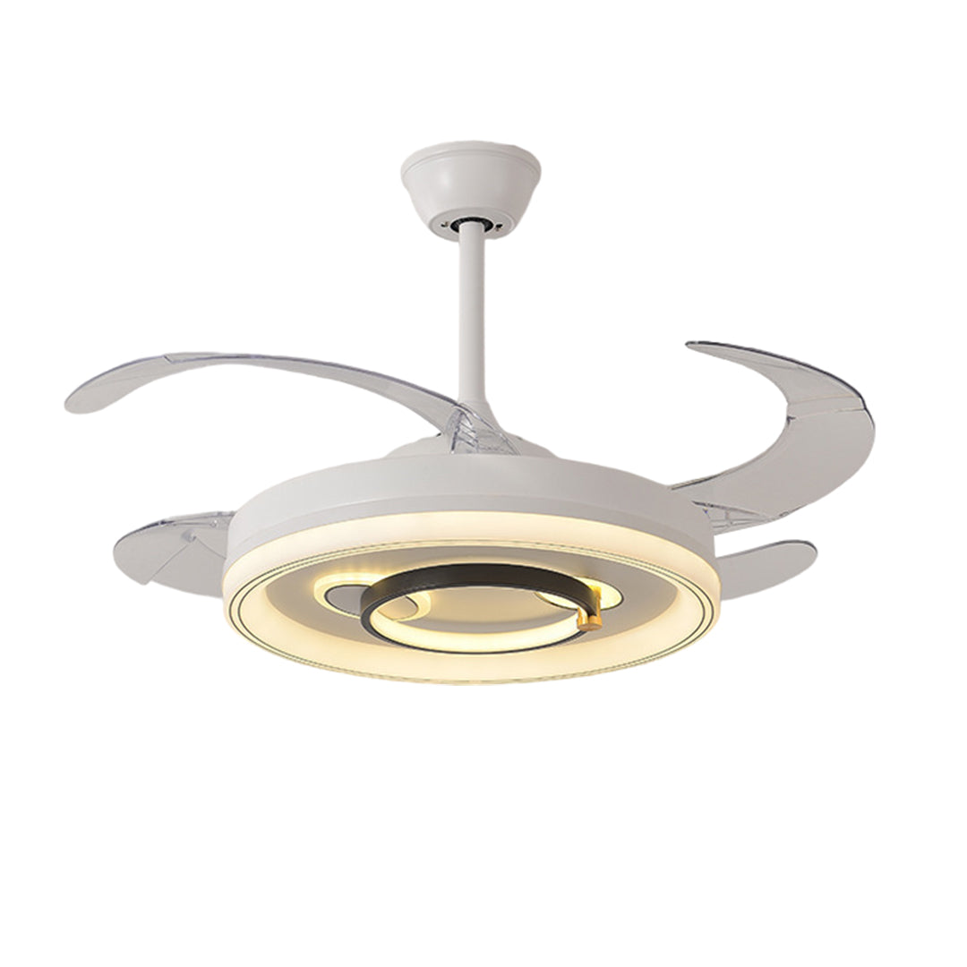 White Ceiling Fans With Light Nordic Transparent Blade Fan Light Fixture