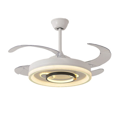 White Ceiling Fans With Light Nordic Transparent Blade Fan Light Fixture