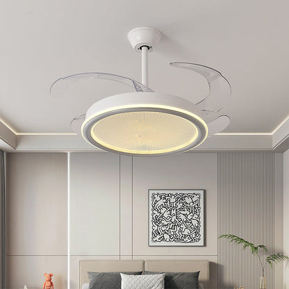 White Ceiling Fans With Light Nordic Transparent Blade Fan Light Fixture