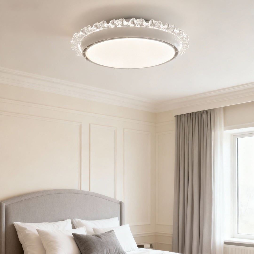 White Ceiling Fan with Light Minimalist Bladeless Fan Lamp