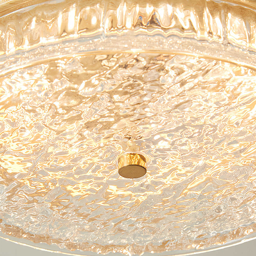 Wood Flush Mount Ceiling Light Vintage Style Round Ceiling Lamp