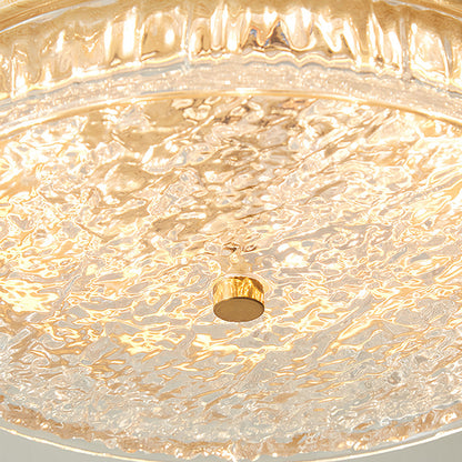 Wood Flush Mount Ceiling Light Vintage Style Round Ceiling Lamp