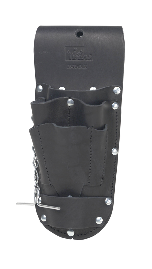 6-Pocket Leather Hip Pouch, Black