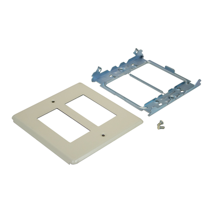 2-GANG W/TWO RECTANGULAR OPENINGS IVORY