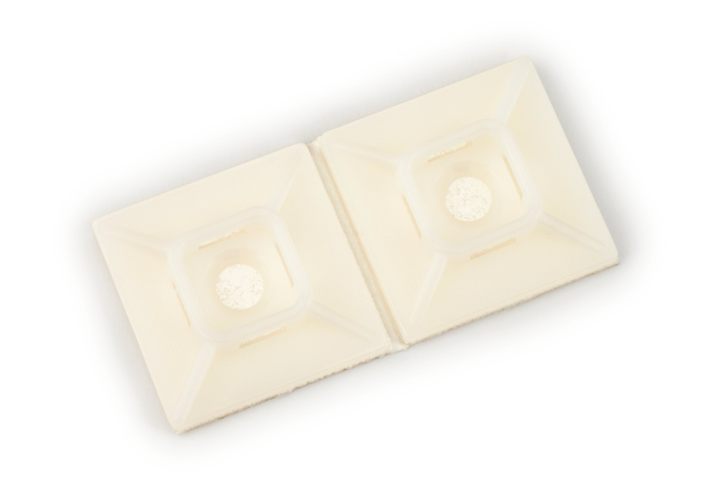 3M™ Cable Tie Mounting Base CTB1X1BKA-C Black, 4-way Adhesive Mount