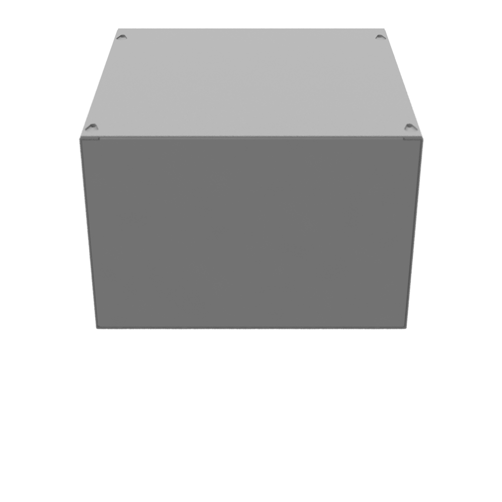 12x8x12 Screw Cover Type 1 UL Steel No KO Gray Cover w/ Teardrop Slots Holes In Back