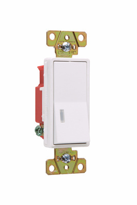 20A 120V Specification Grade Single Pole Illuminated Decorator Paddle Switch, White