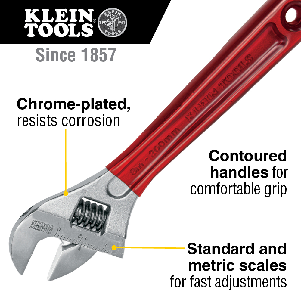 Adjustable Wrench, Extra Capacity 8-Inch