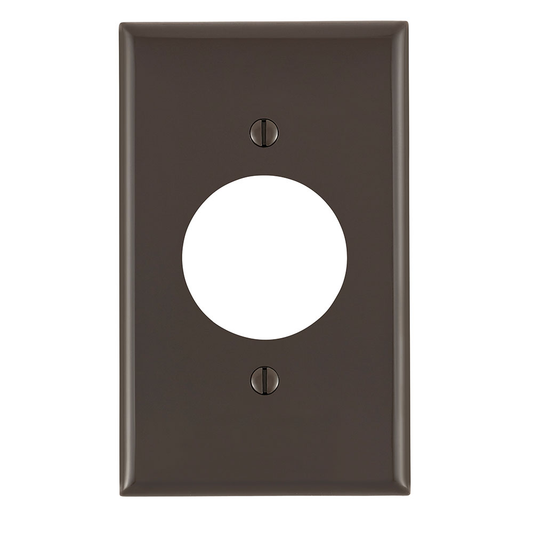 1-Gang 1.60 Inch Hole Outlet/Receptacle Wallplate, Standard Size, Thermoplastic Nylon, Brown