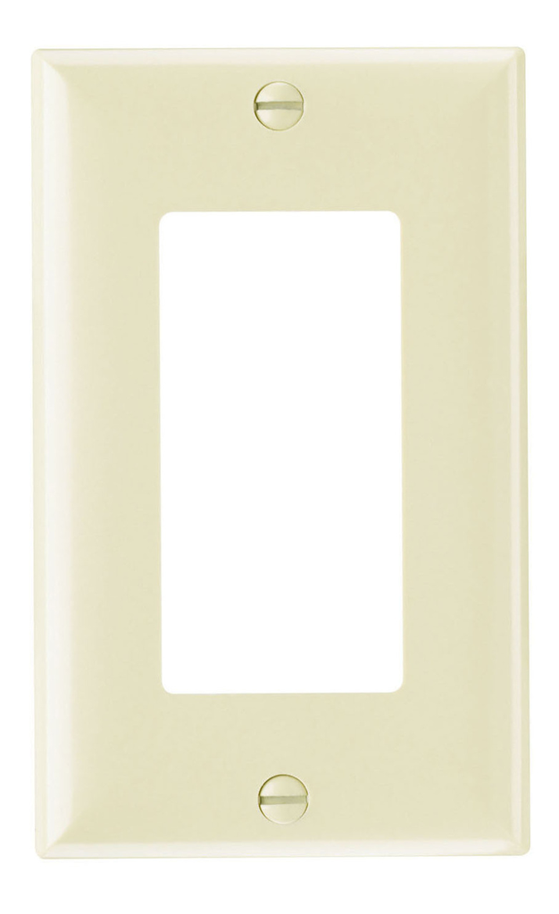 1-Gang Thermoset Wall Plate, 1 Decorator Opening, Ivory