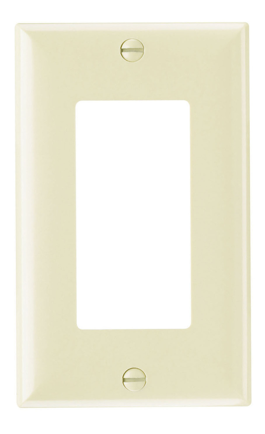 1-Gang Thermoset Wall Plate, 1 Decorator Opening, Ivory