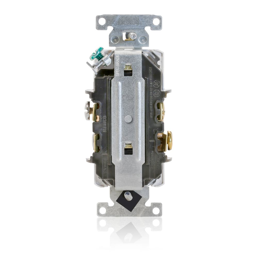 15 Amp Decora Plus Duplex Receptacle/Outlet, Industrial Grade, Self-Grounding, Marked Controlled
