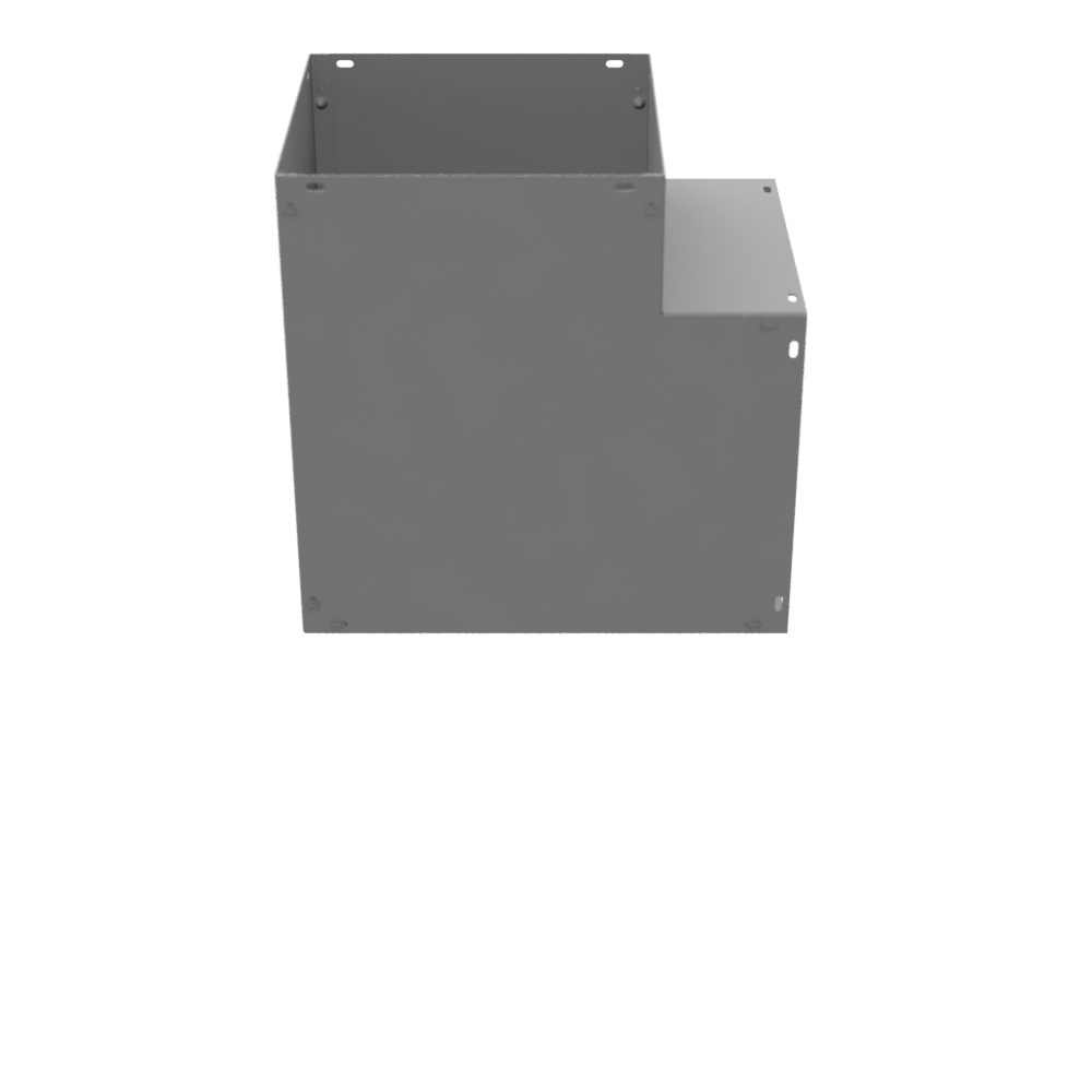 14X9.875x14 Wireway Elbow 90 Side Wall Access ANSI 61 Gray Steel