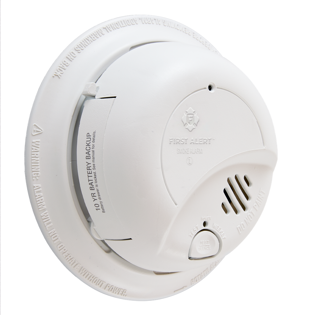 120V AC/DC Smoke Alarm - 10YR Lithium Battery - Locked Battery Drawer