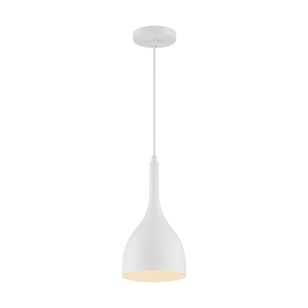 Bellcap - 1 Light Pendant with- Matte White Finish