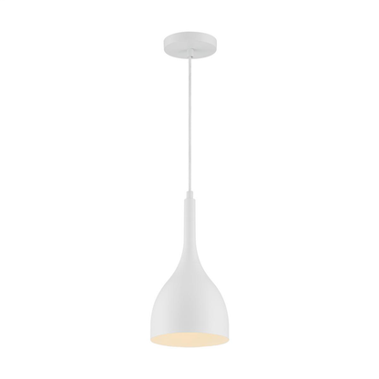 Bellcap - 1 Light Pendant with- Matte White Finish