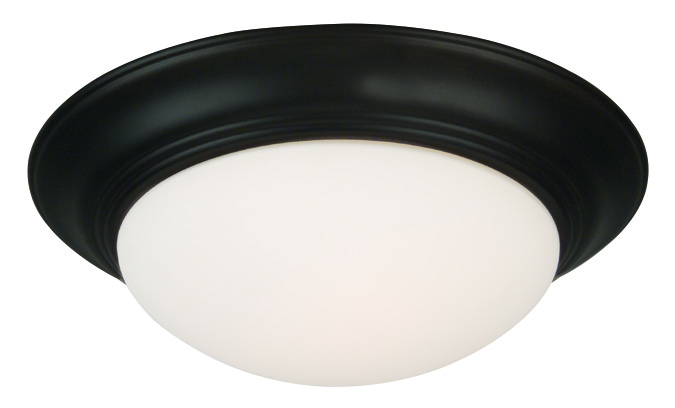 2 Light Elegence Bowl LED Light Kit in Flat Black (Flushmount Glass)