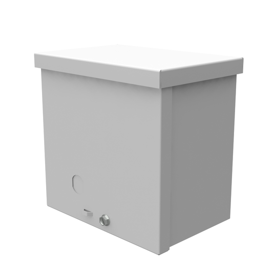 6x4X6 Screw Cover Type 3R UL Steel No KO ANSI 61 Gray Quad D KO For Lock Holes In Back