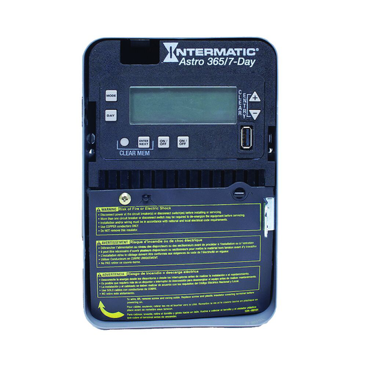 Astronomic 7-Day/365 Day 2-Circuit Electronic Control, 120-277 VAC, 2-SPST/DPST, Indoor Metal Enclosure