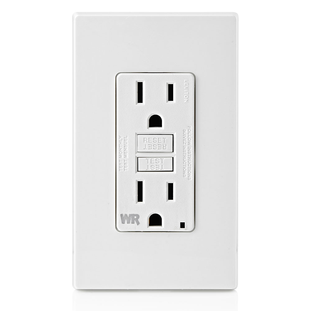 15 Amp Weather-Resistant GFCI Outlet, Self Test, with LED Indicator Light