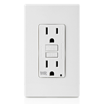 15 Amp Weather-Resistant GFCI Outlet, Self Test, with LED Indicator Light