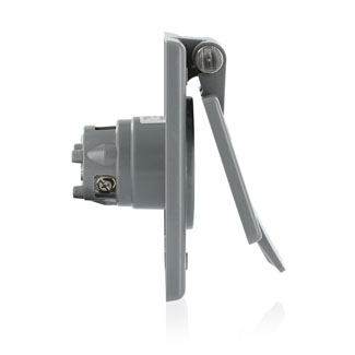 20 Amp, 125 Volt, Flanged Inlet Receptacle, Straight Blade, Industrial Grade