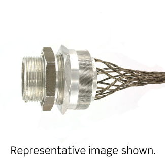 1 Inch, Straight, Male, Aluminum Body, Deluxe Cord Sealing Strain-Relief, .750 - .875 Cord Range