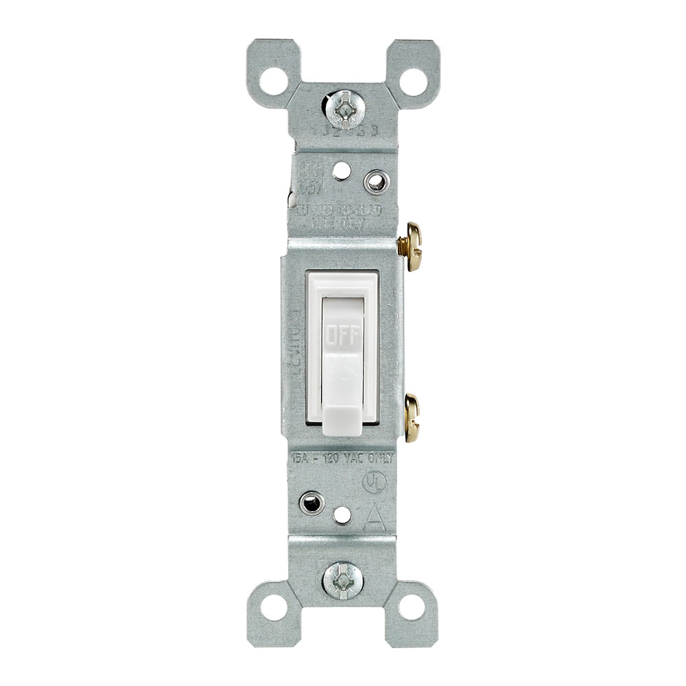 15 Amp Single-Pole Toggle Switch, Non-Grounding, White