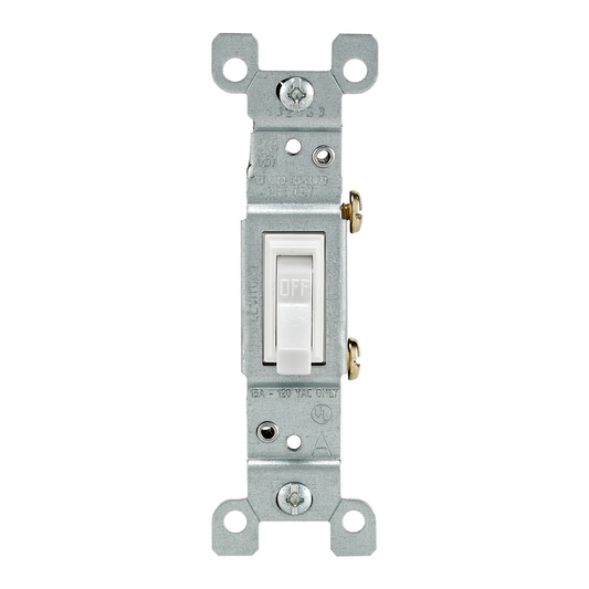 15 Amp Single-Pole Toggle Switch, Non-Grounding, White