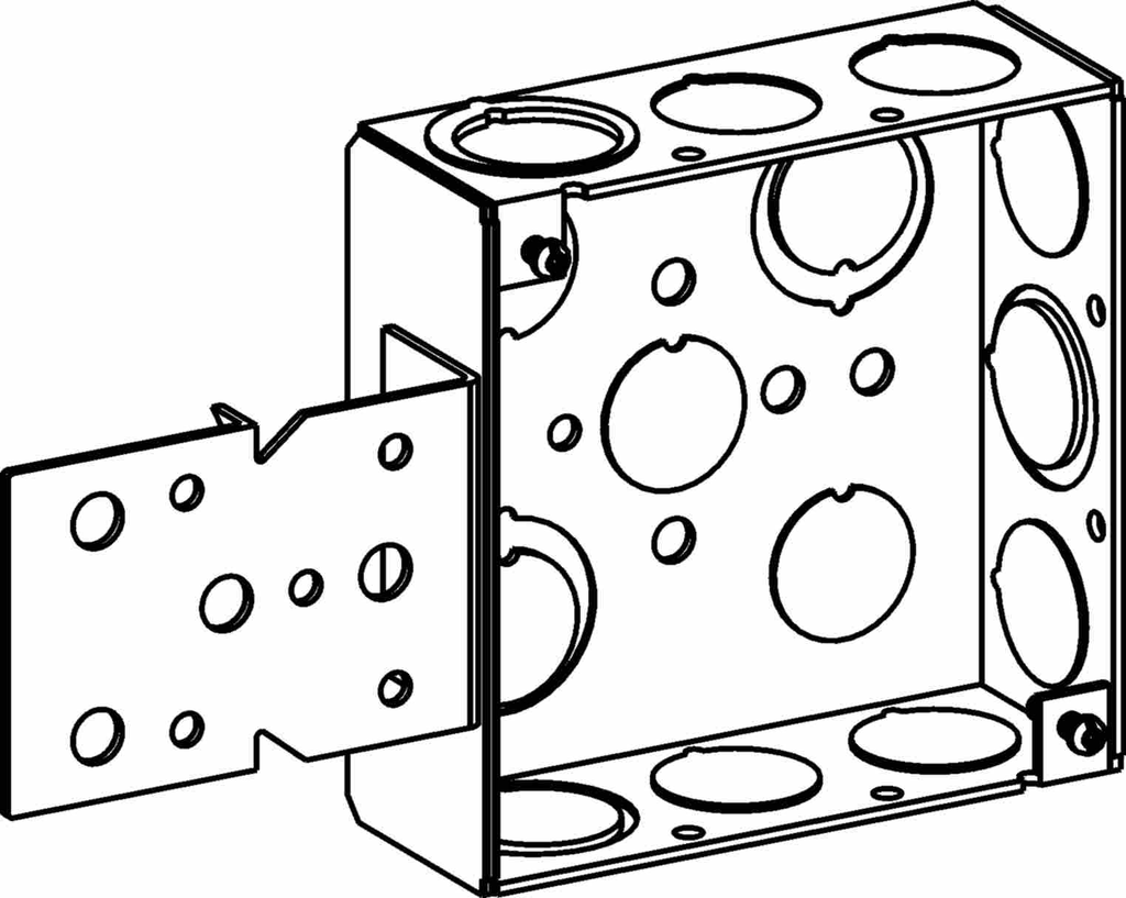 1-1/2" DEEP, 4" SQUARE (4S) BOX WELDED WITH MKO & B BRACKET