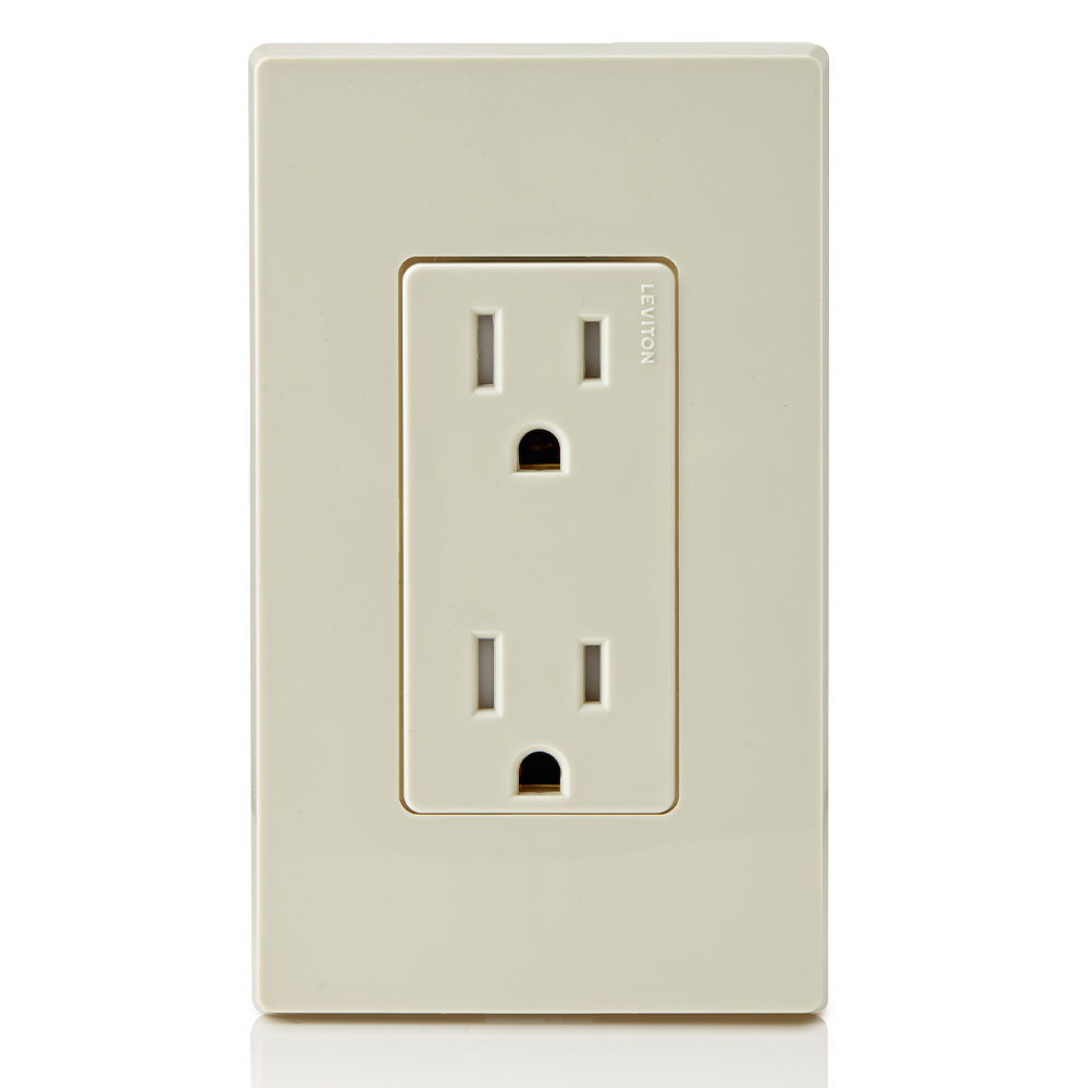 15 Amp Decora Tamper-Resistant Duplex Outlet/Receptacle, Grounding, Light Almond