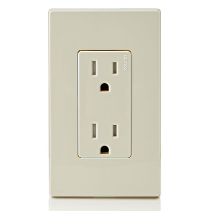 15 Amp Decora Tamper-Resistant Duplex Outlet/Receptacle, Grounding, Light Almond
