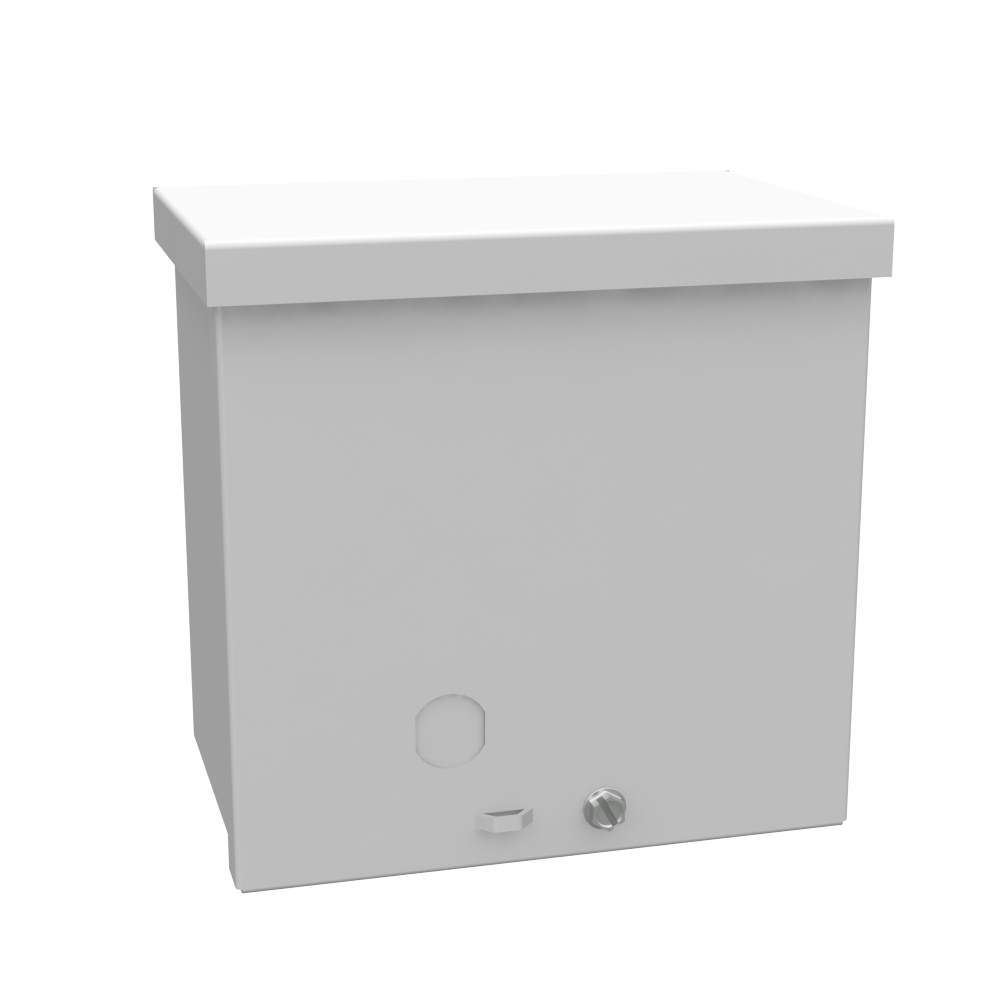 6x4X6 Screw Cover Type 3R UL Steel No KO ANSI 61 Gray Quad D KO For Lock Holes In Back