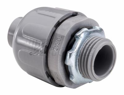1-1/4" Gray Nylon Straight Liquidtight Connector