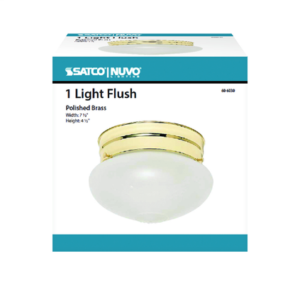 1 Light - 6" - Flush Mount - Small Frosted Grape Mushroom, Color retail packaging