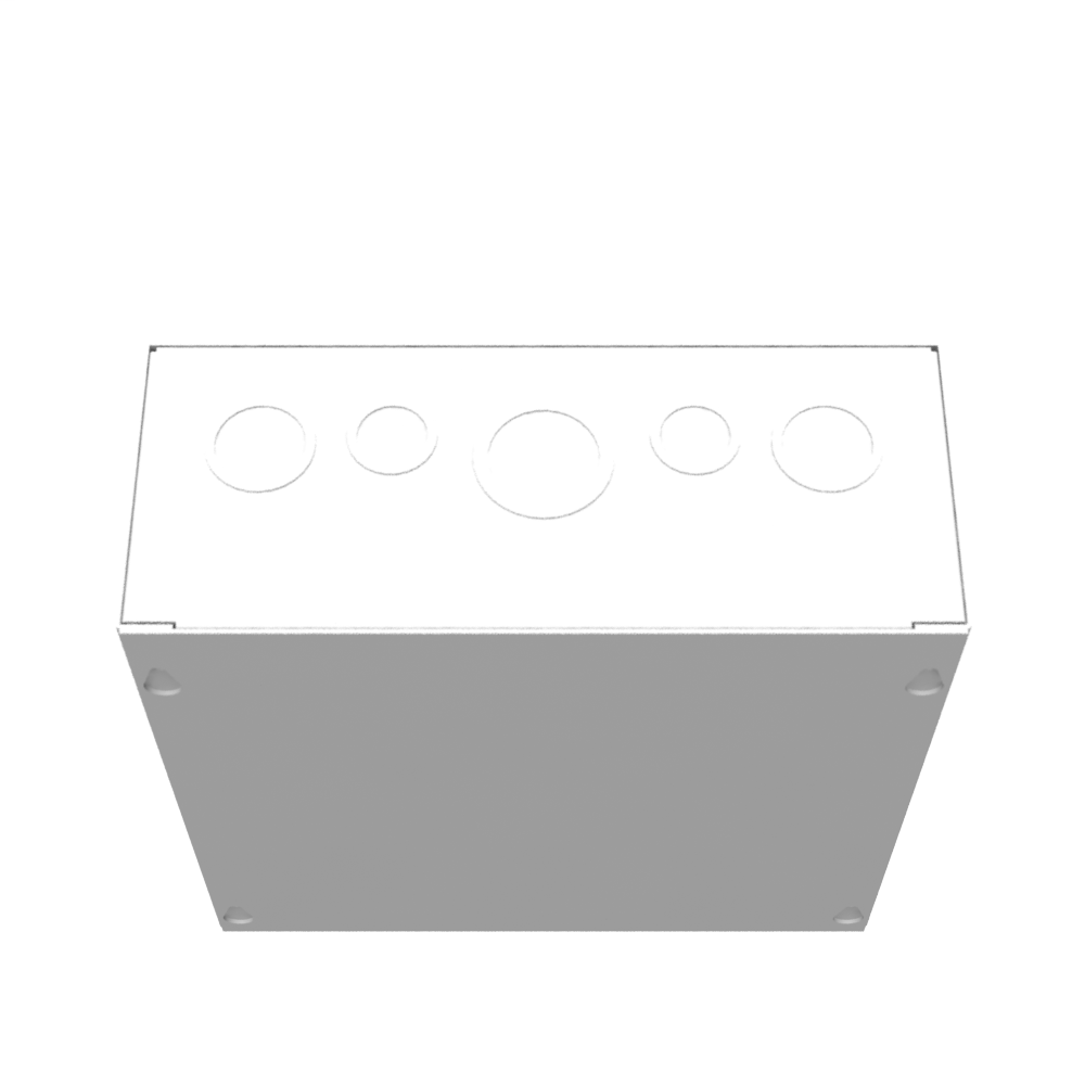 10x4X10 Screw Cover Type 1 UL Steel KOs Gray Cover w/Teardrop Slots Holes In Back