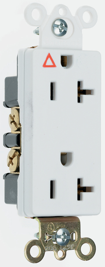 20A 125V Heavy Duty Spec-Grade Isolated Ground Decorator Duplex Receptacle, Back and Side Wire, Black