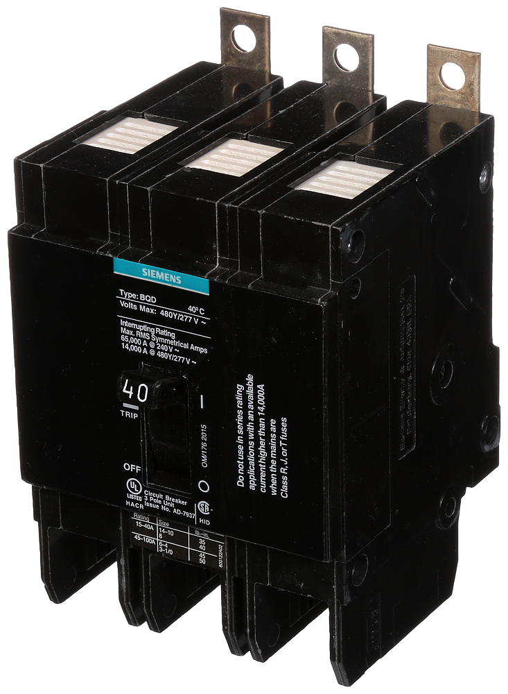 BREAKER BQD 3P 40A 480VAC 14KA