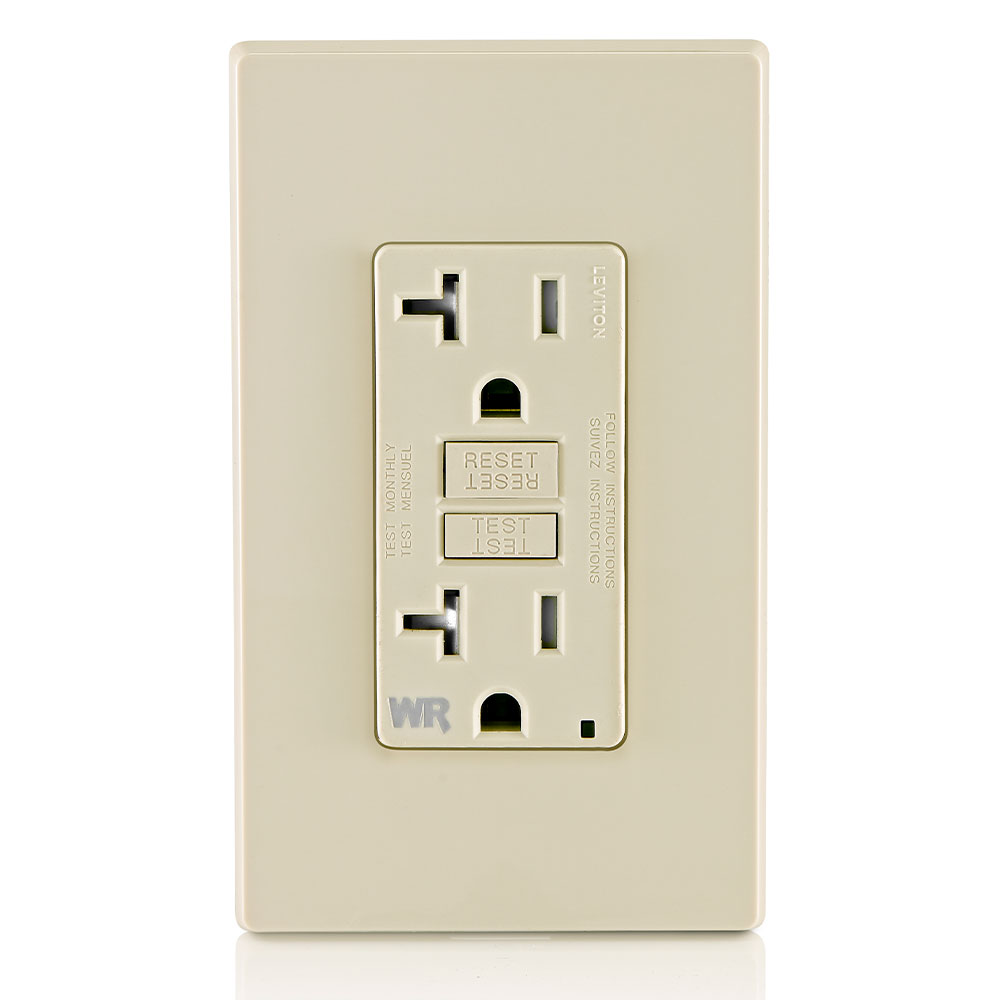 20 Amp GFCI Weather-Resistant Outlet, Self Test, Tamper-Resistant with LED Indicator Light