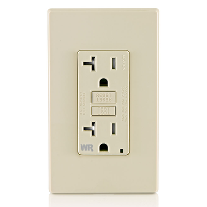 20 Amp GFCI Weather-Resistant Outlet, Self Test, Tamper-Resistant with LED Indicator Light