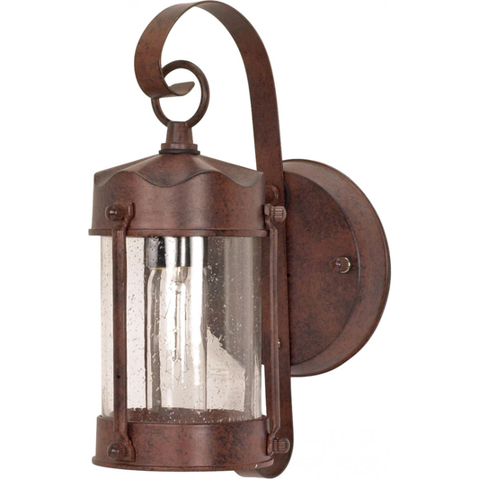 1 Light 11" - Piper Lantern with Clear Seeded Glass - Old Bronze Finish