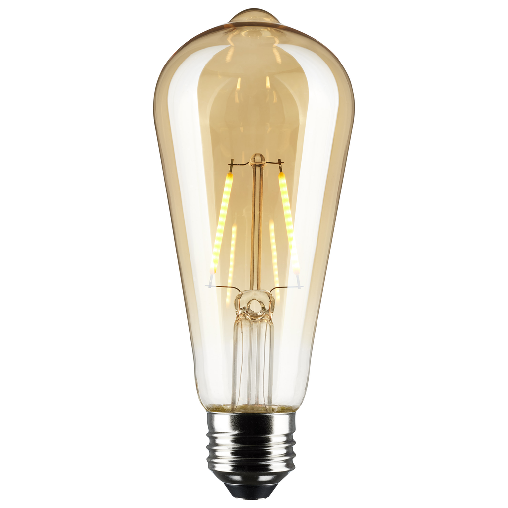 2.5 Watt ST19 LED; Transparent Amber; Medium base; 2000K; 220 Lumens; 120 Volt