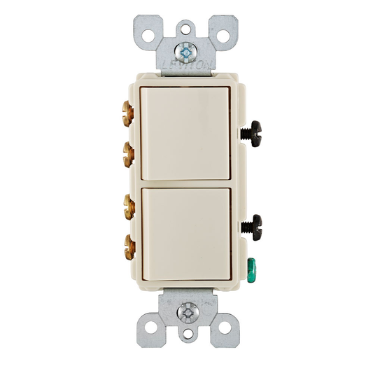 15 Amp Decora 3-Way / 3-Way Combination Switch, Grounding, Light Almond
