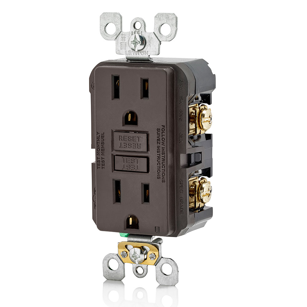 15 Amp, Self Test, Non Tamper-Resistant GFCI Outlet with LED Indicator Light