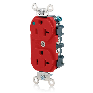 20 Amp Duplex Receptacle/Outlet, Hospital Grade, Power Indication, Self-Grounding