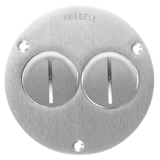 1-Gang Cover, Round, Duplex Threaded Plugs, Aluminum