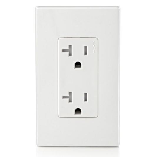 20 Amp Decora Tamper-Resistant Duplex Outlet/Receptacle, Grounding