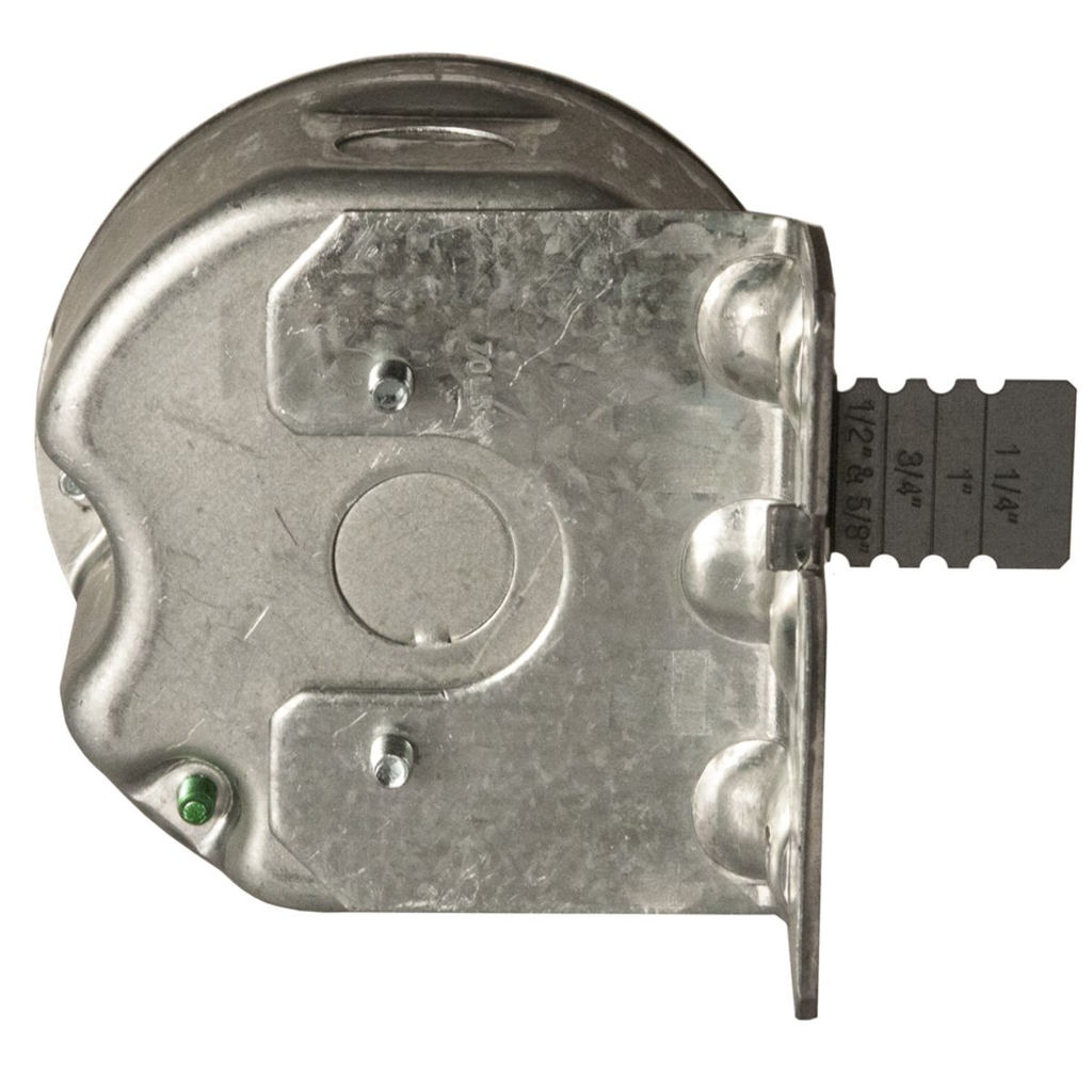 4 in. Round Ceiling Rated Box, 2-1/8 in. Deep, Three 1/2 KO's, for New and Old Work