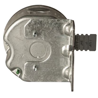 4 in. Round Ceiling Rated Box, 2-1/8 in. Deep, Three 1/2 KO's, for New and Old Work
