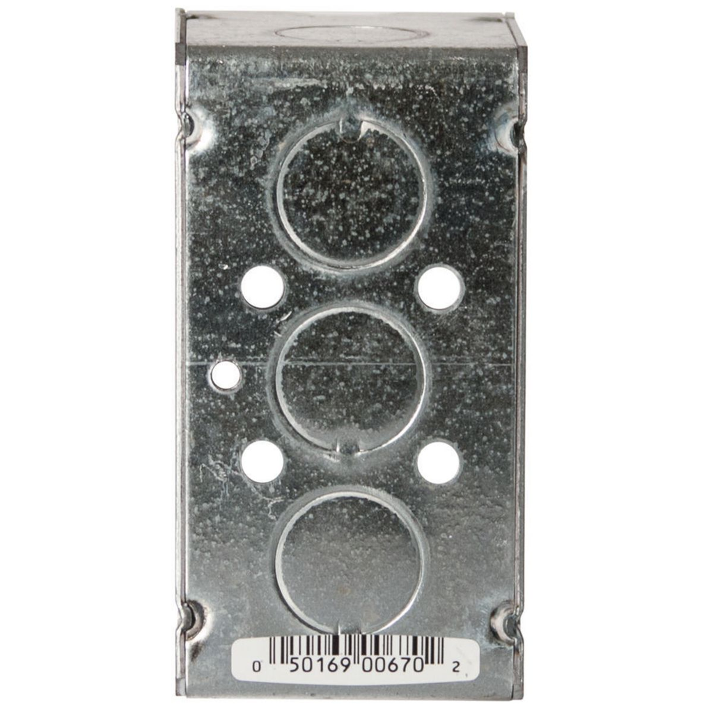 4 in. x 2 in. Handy Box, Welded, 2-1/8 in. Deep, Eleven 1/2 in. KO's